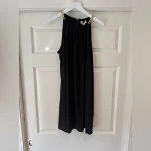 Michael Kors Black Dress with Gold Chain Accent